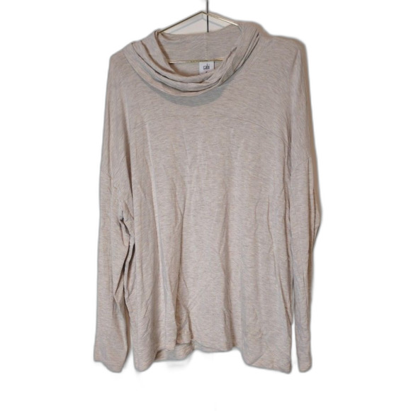 CAbi Womens Sawyer Cowl Neck Long Sleeve Top Size Med Cream - Picture 1 of 6